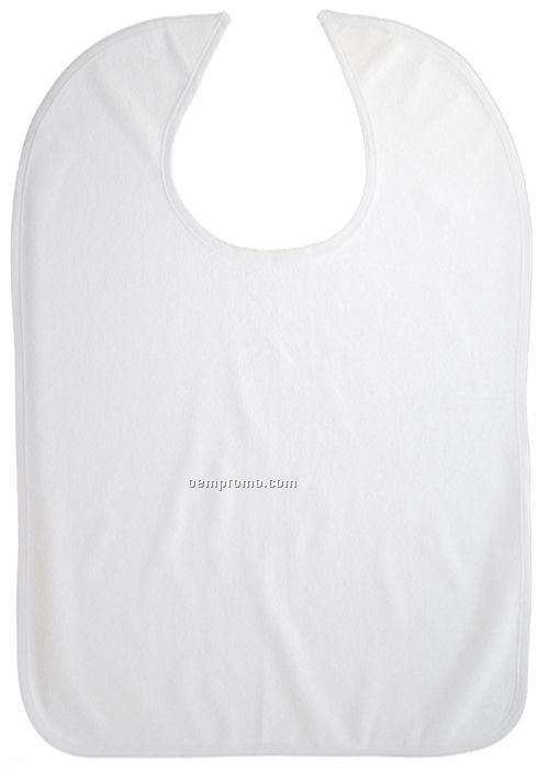Solid White Terry Extra Large Bib