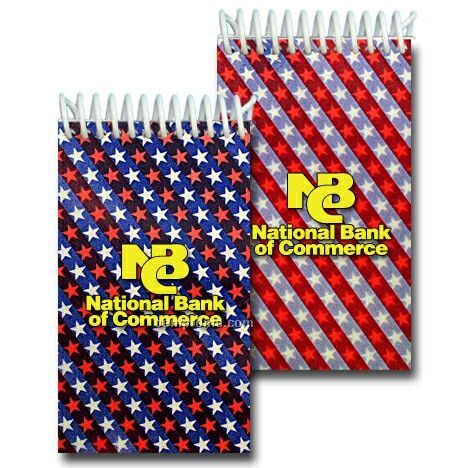 3d Lenticular Mini Notebook Stock/Animated Stars And Stripes (Custom)