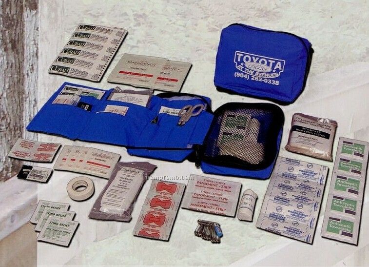 Adventurer's First Aid Kit In A 12 Compartment Bag