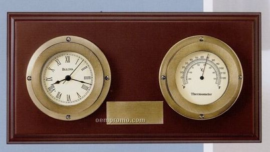 Bulova Windham Maritime Clock & Thermometer