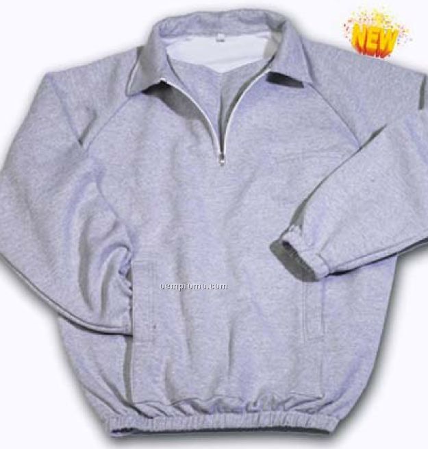 Kangaroo Pocket Quarter Zip Sweatshirt W/ Wind Flap (Colors)