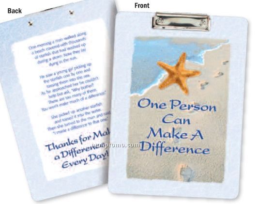 One Person Can Make A Difference Full Color Clipboard