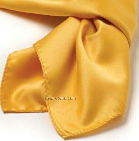 Wolfmark Solid Series Gold Polyester Satin Scarf (21"X21")