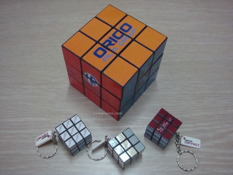4 Color Process Miniature Puzzle Cube,Key Chain Design 1 1/4