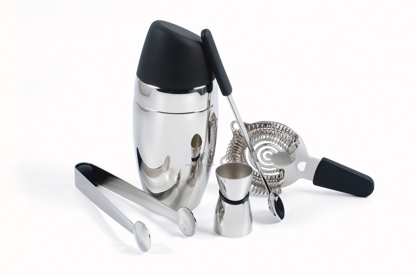 Barman's Deluxe Cocktail Shaker Set With Tongs (No Imprint)