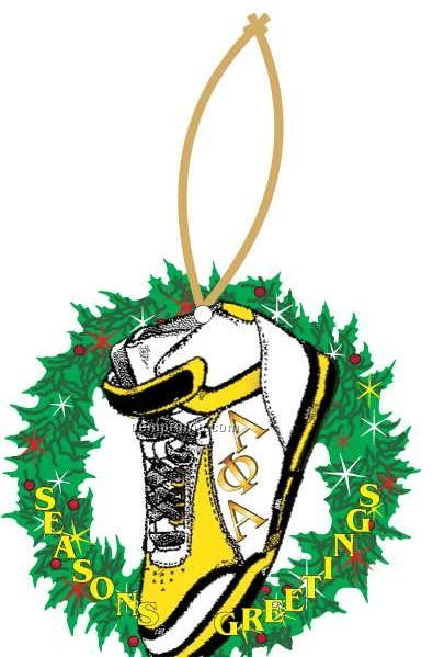 Alpha Phi Alpha Fraternity Shoe Wreath Ornament / Mirror Back (10 Sq. Inch)