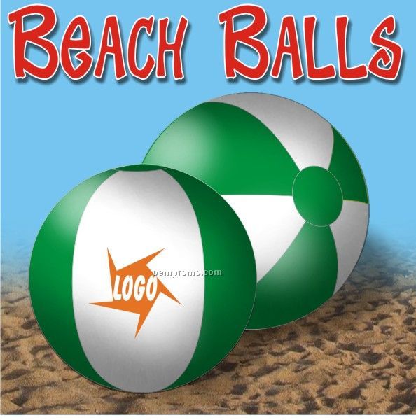 Green & White Beach Ball (16")