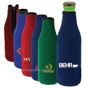 Stubby Bottle Holder W/ Zipper - Direct Import