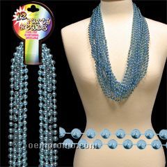 33" Metallic Teal Round Beads Necklace