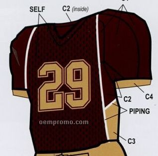 Adult Custom Football Uniform Jersey W/ Front & Underarm Piping