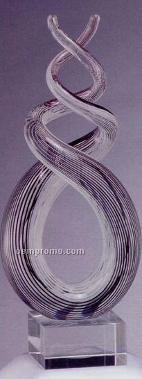 Art Glass Sculpture - 9.5" Twisted Loops