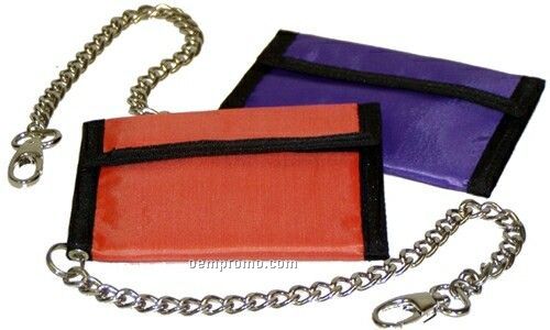 Bi-fold Wallet With Heavy Security Chain (4-1/2"X3-3/4")