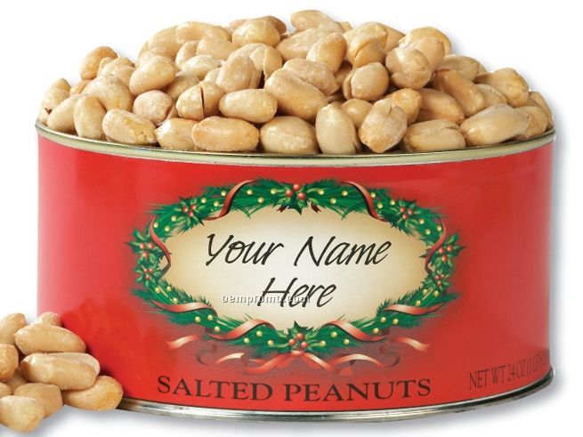 Salted Gourmet Virginia Peanuts W/ Holiday Label 20 Oz.