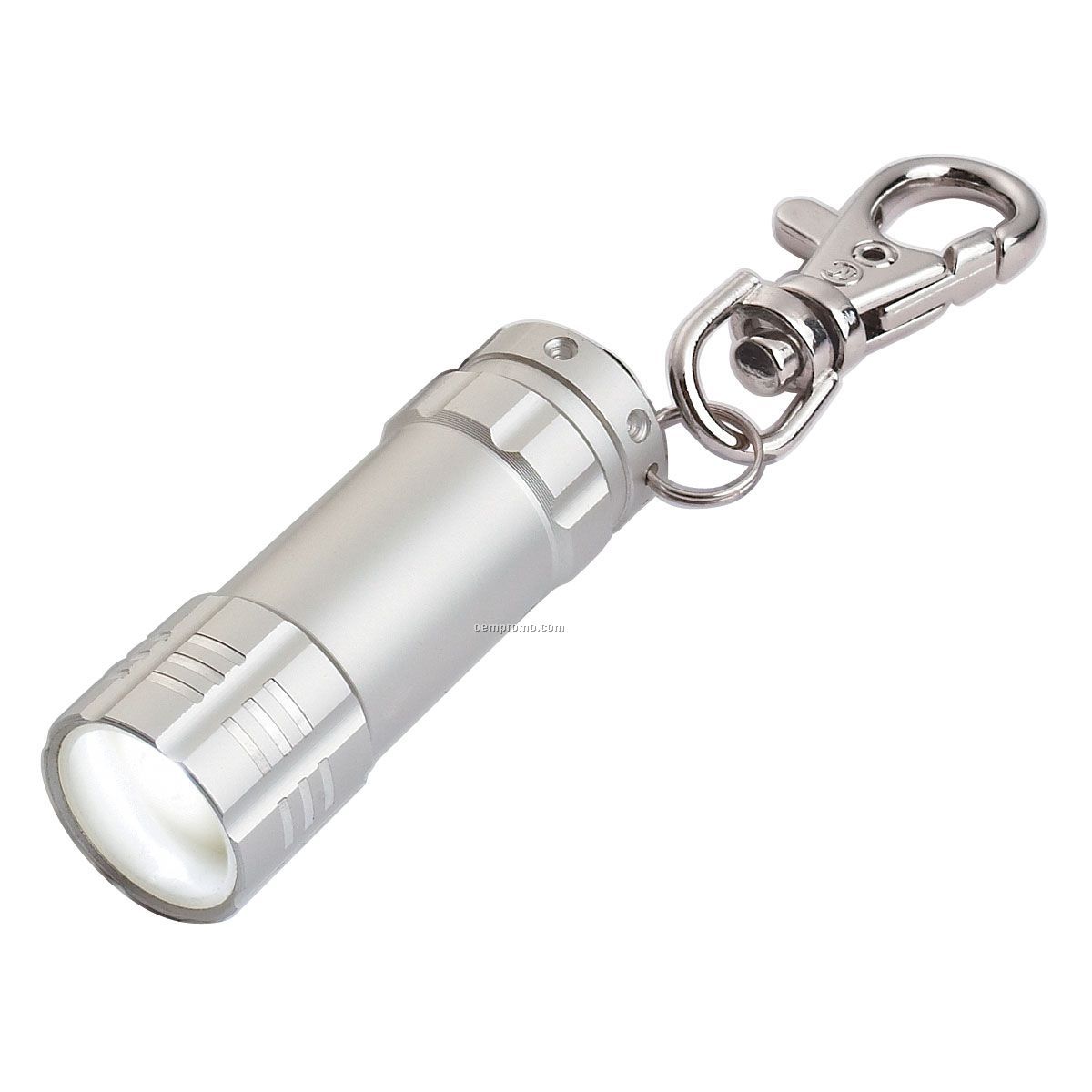 Silver Flashlight W/ Key Clip