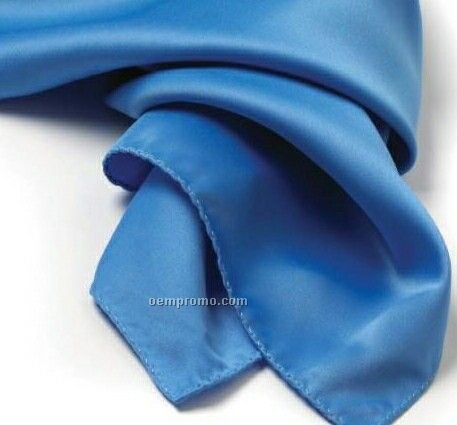 Wolfmark Solid Series French Blue Polyester Satin Scarf (21"X21")