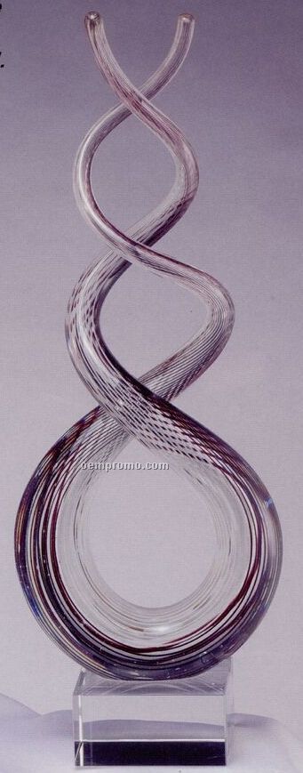 Art Glass Sculpture - 15.5" Twisted Loops