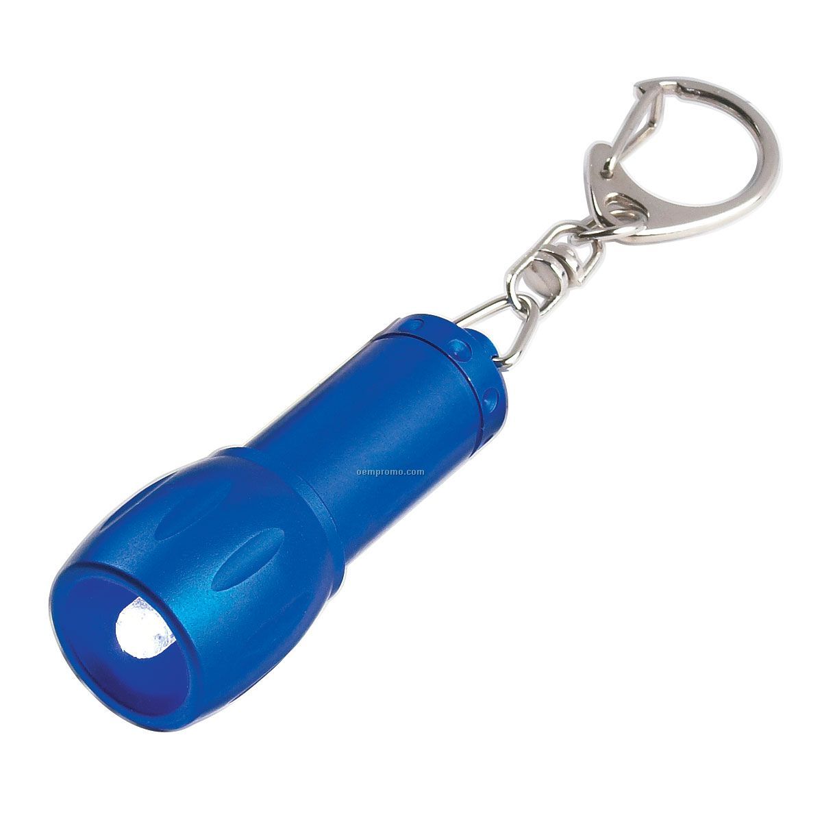 Blue Aluminum Flashlight W/ Key Clip Keychain