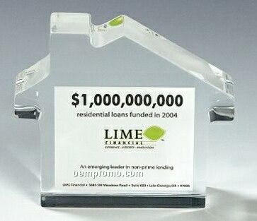 Lucite House Stock Shape Embedment / Award