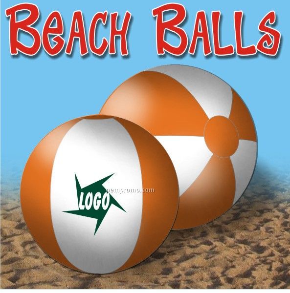 Orange & White Beach Ball (16