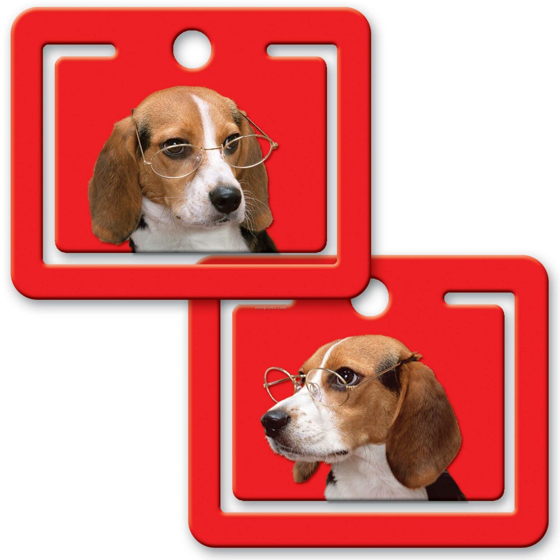 Paper Clip W/3d Lenticular Image Of A Beagle Wearing Glasses ( Blanks)