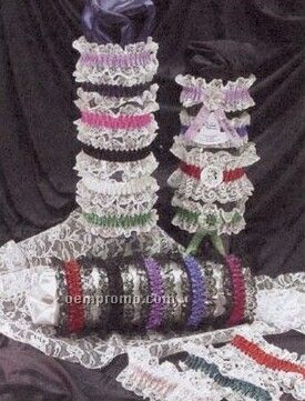 1 Color Double Laced Armband W/ Rosette -