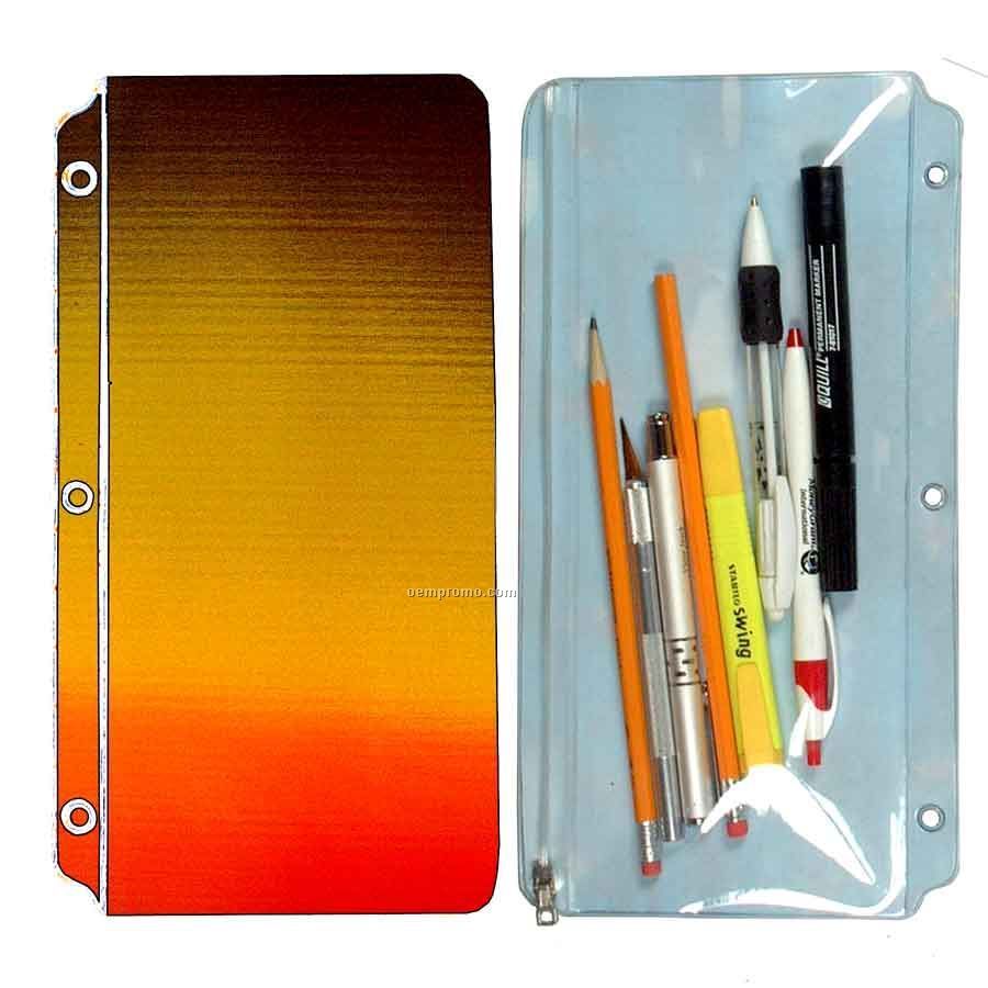 3d Lenticular Pencil Pouch (Brown/Yellow/Orange)