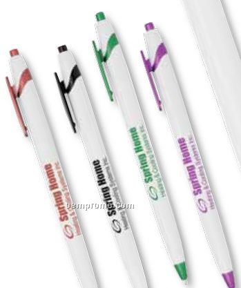 Colombo White Plastic Pen