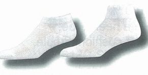 Half Cushioned Sole Heel & Toe Footie Socks W/ Mesh Upper (10-13 Large)