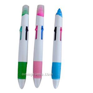 Highlighter + 4 Colors Ballpoint Pen