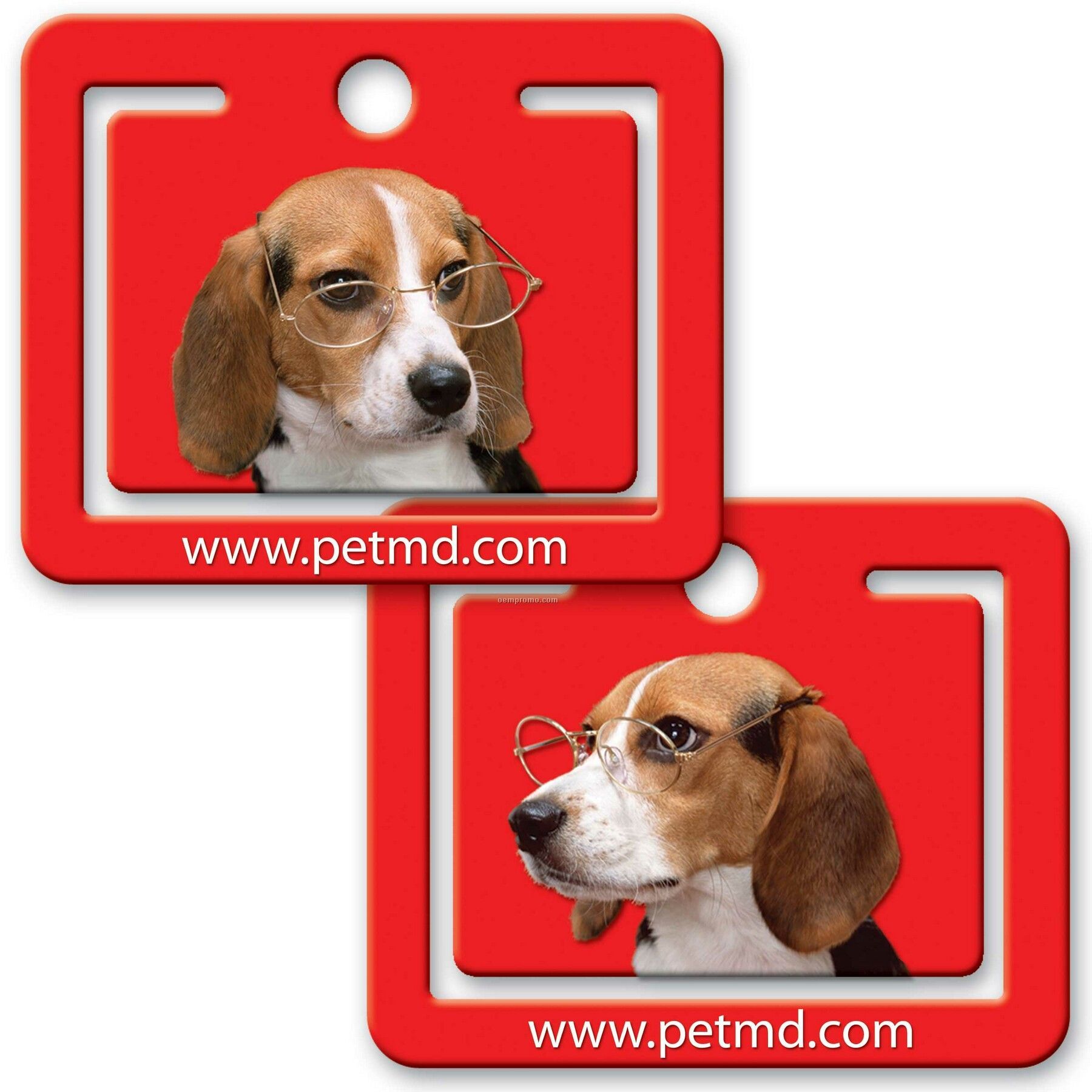 Paper Clip W/3d Lenticular Image Of A Beagle Wearing Glasses (Custom)