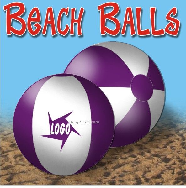 Purple & White Beach Ball (16")