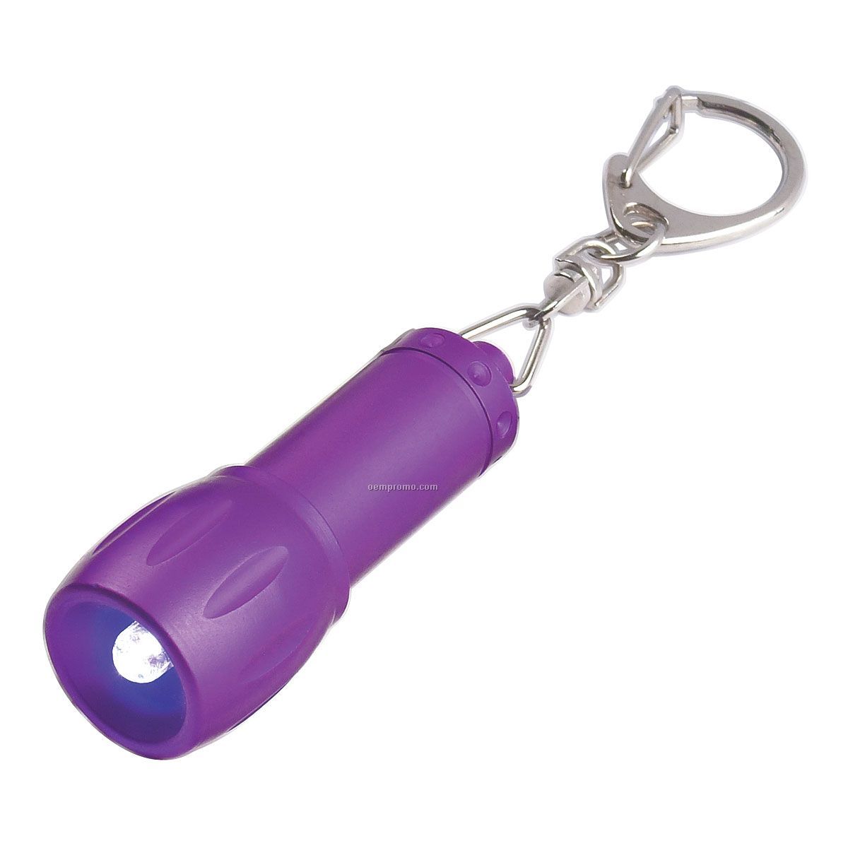 Purple Aluminum Flashlight W/ Key Clip Keychain