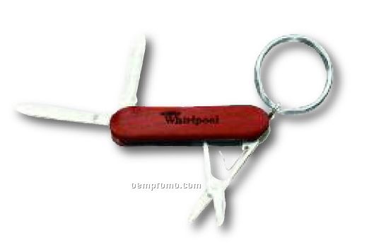 Rosewood Pocket Knife / Key Ring / 2 1/4"X3/4"X3/8"
