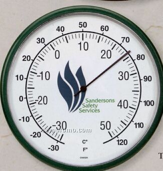 10" Plastic Thermometer - Forest Green