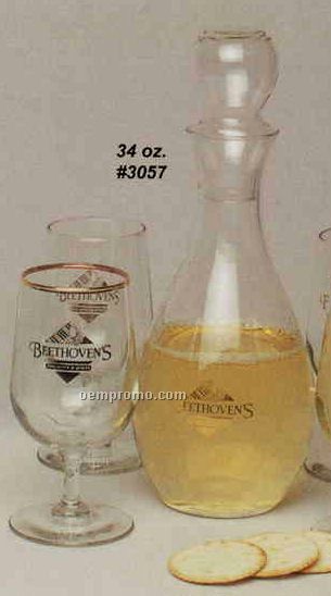 34 Oz. Bulb Shaped Decanter With 2 Goblets