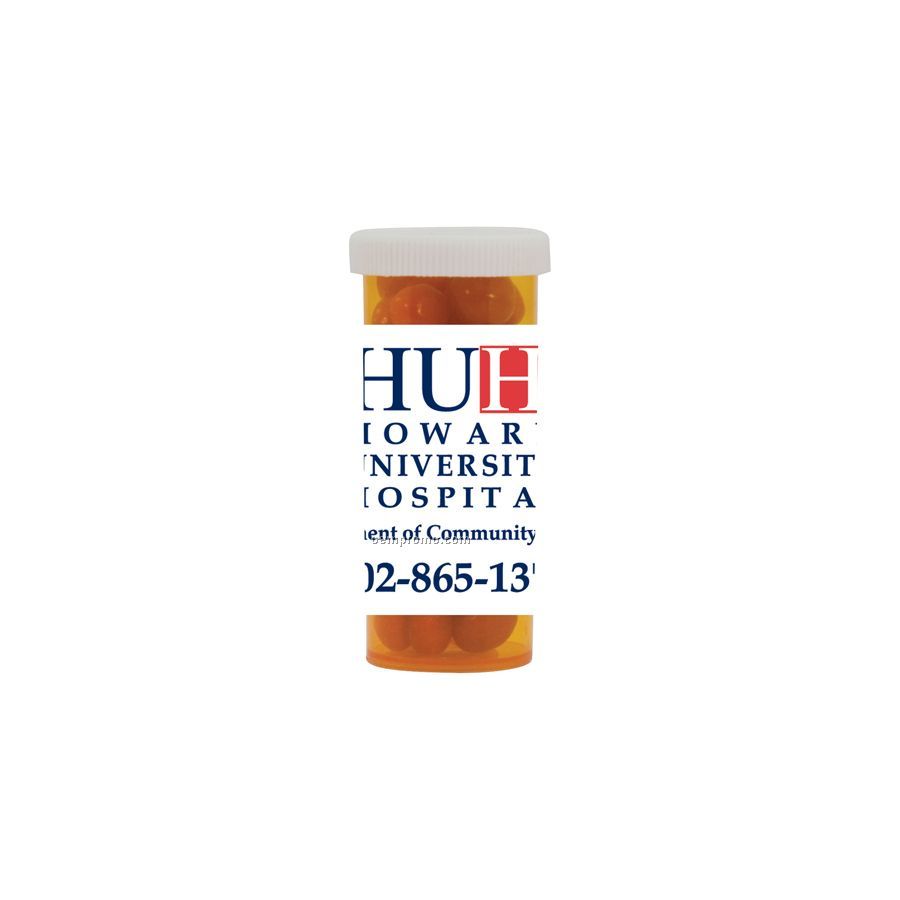 Mini Pill Bottle Filled With Cinnamon Red Hots