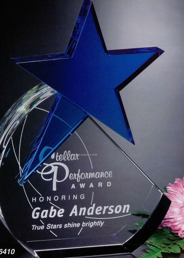 Star Gallery Crystal Cerulean Star Award (7 1/2")