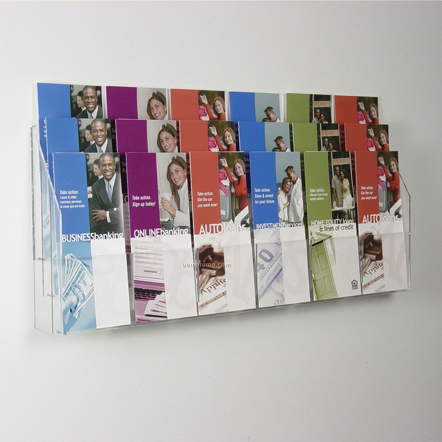 18 Pocket Clear Acrylic Wall Brochure Holder