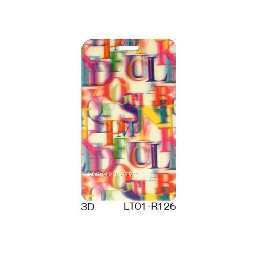 3d Lenticular Luggage Tags (Stock) Vibrant Color Alphabet