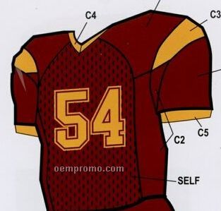 Adult Custom Football Uniform Jersey W/ Contrast Shoulder Stripe