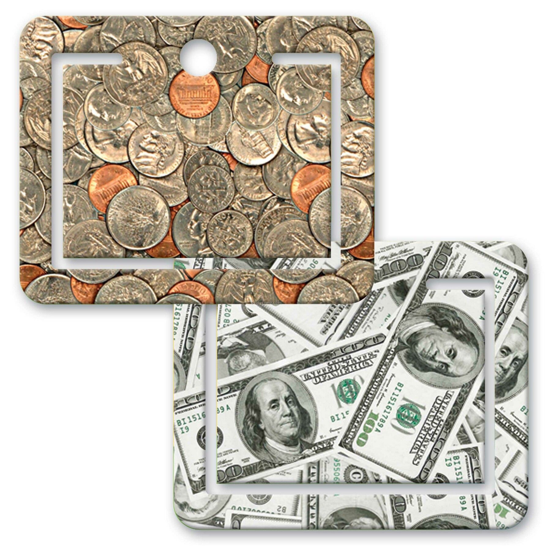 Paper Clip W/3d Lenticular Image Of Dollars And Cents ( Blanks)