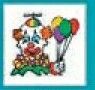 Stock Temporary Tattoo - Clown W/ Balloons (1.5"X1.5")