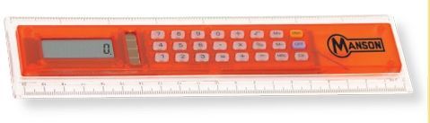 Translucent Red Ruler W/Calculator (Printed)