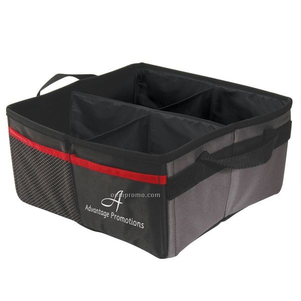 Collapsible Front Seat Caddy W/ Adjustable Dividers