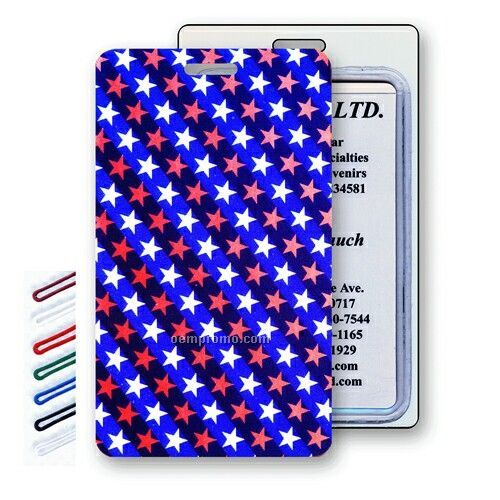 Lenticular Luggage Tags (Stock) Change Color / American Flag Stars