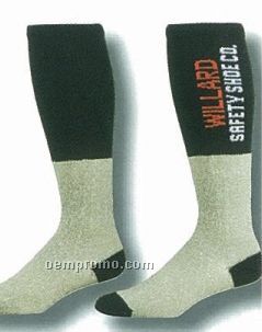 Mesh Foot Over The Calf Boot Socks W/ 2 Tone Heel & Toe (10-13 Large)