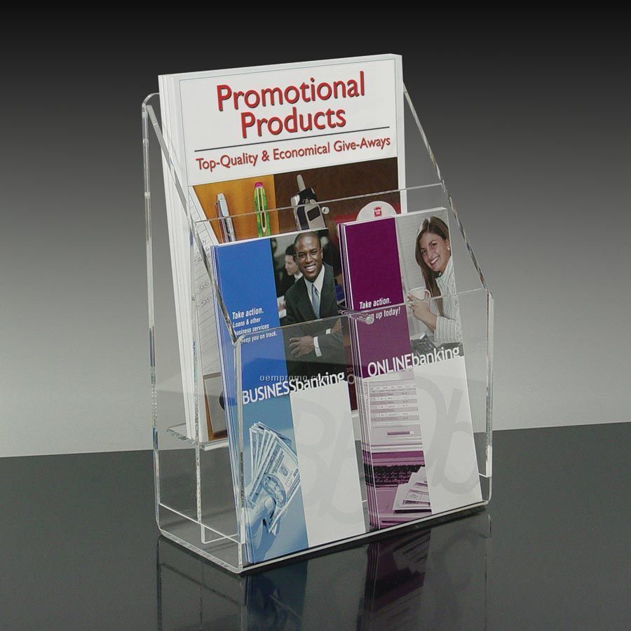 4-pocket Brochure Holder W/Adjustable Pockets