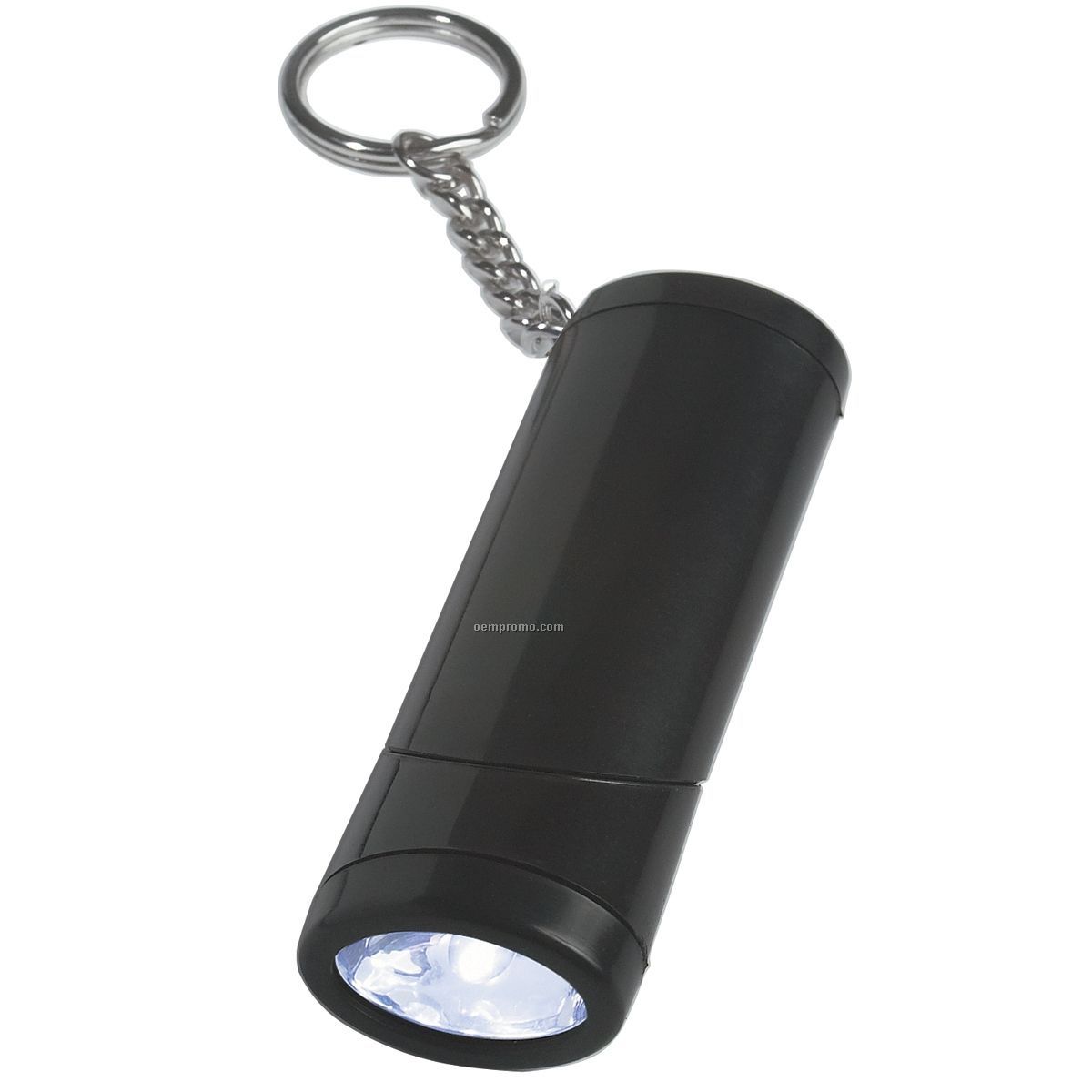 Black Swivel Top Flashlight Keychain