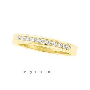 Ladies' 14ky 1/4 Ct. Tw. Diamond Round Band Ring (Size 5-8)