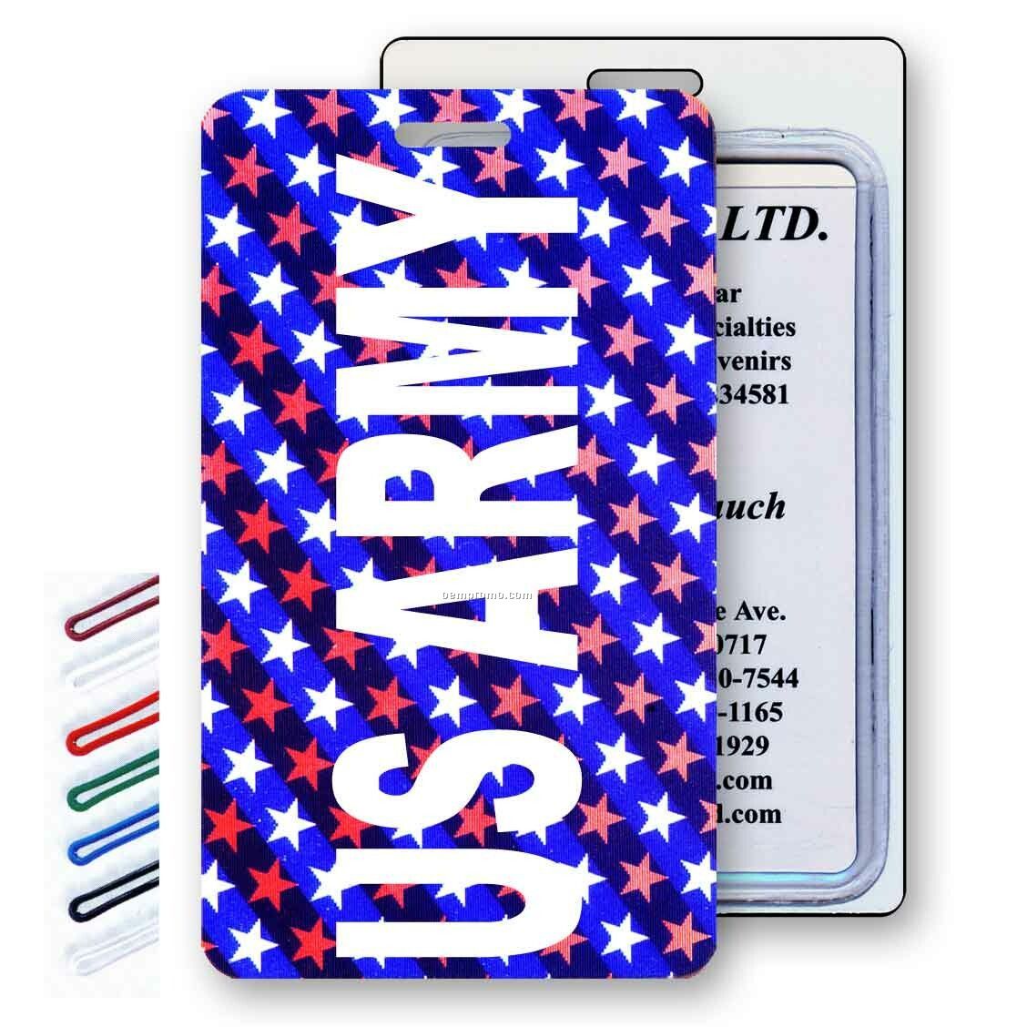Lenticular Luggage Tags (Custom) Change Color / American Flags, Star